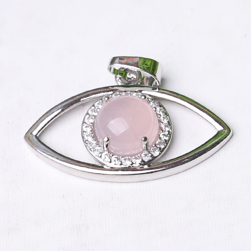 1.3 inch Evil Eye Pendant with Natural Stone Centerpiece