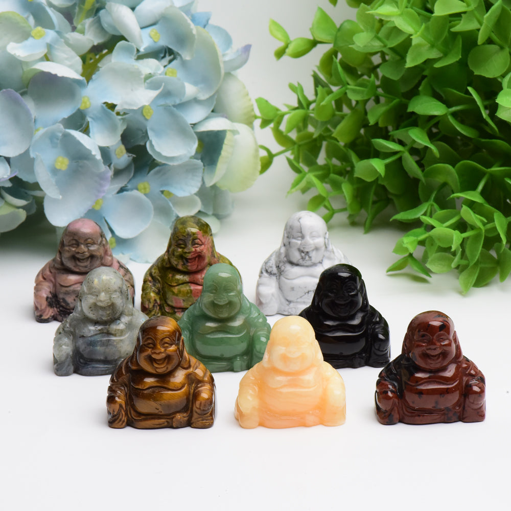 1.4 inch Mixed Crystal Buddha Statue for Meditation