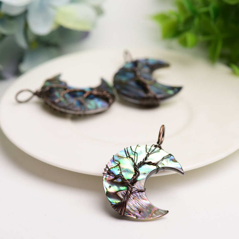 1.5 inch Aura Shell Tree of Life Pendant Healing Charm