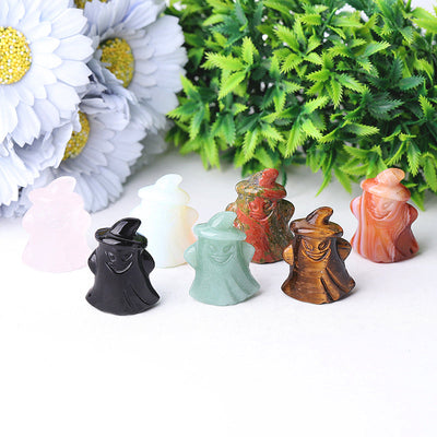 1,5 Zoll handgeschnitzte Geisterfiguren aus Kristall für Halloween