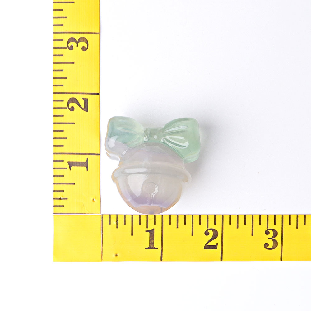 1.6 Inch Fluorite Ring Bell Crystal Figurine Carving