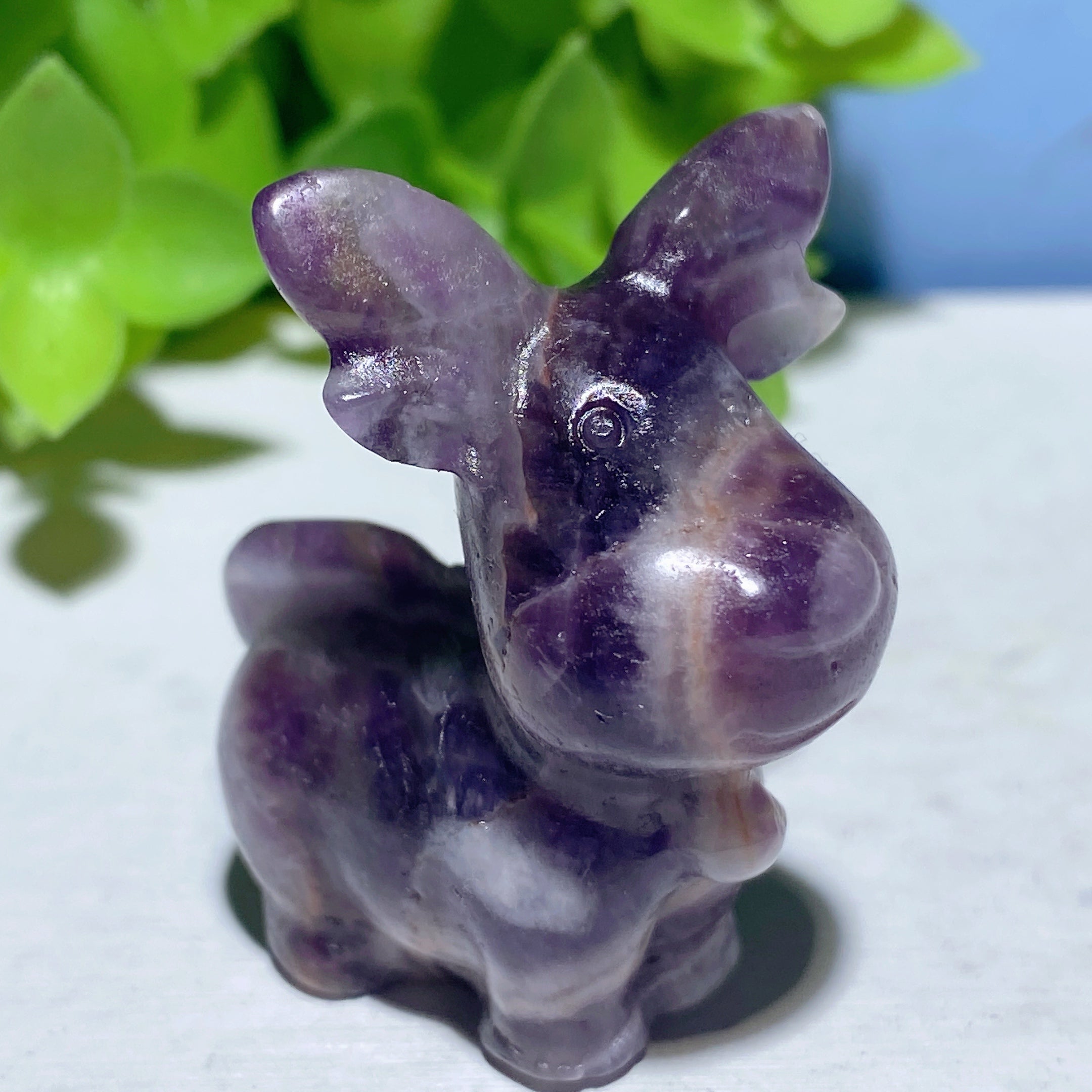 1.6 inch Mixed Crystal Deer Carving Figurines for Healing