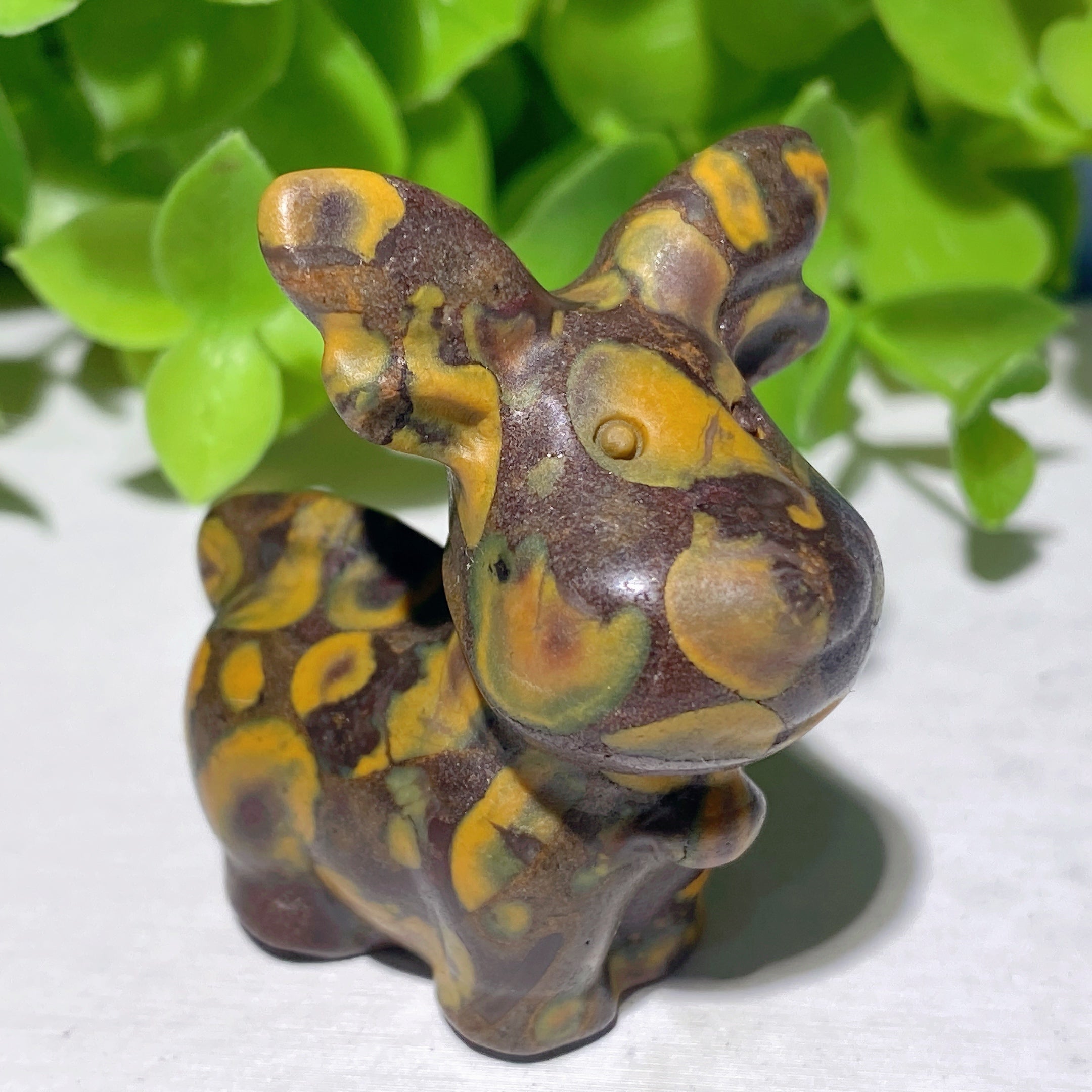 1.6 inch Mixed Crystal Deer Carving Figurines for Healing