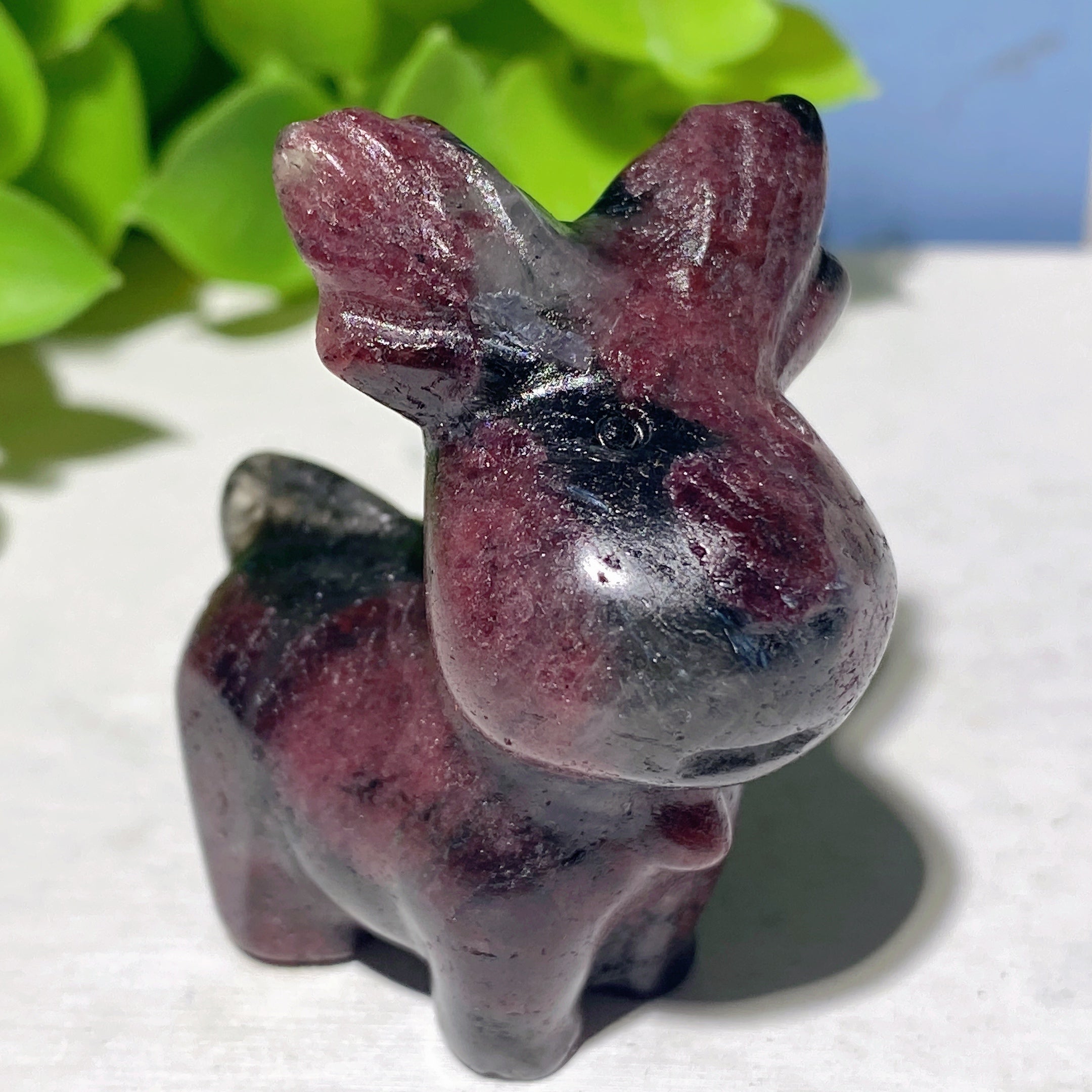 1.6 inch Mixed Crystal Deer Carving Figurines for Healing