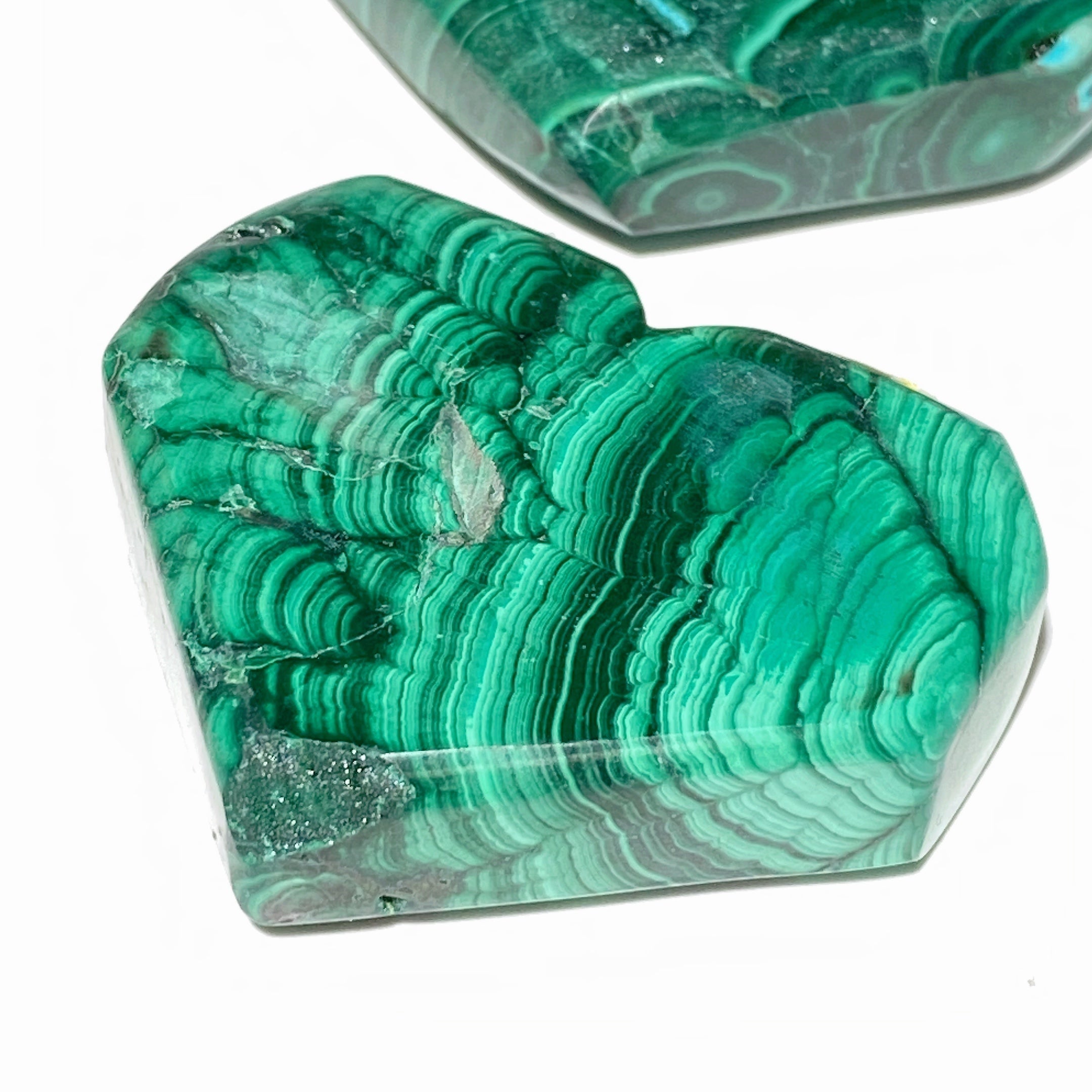 1.7-2.0 inch Natural Malachite Heart Crystal for Emotional Healing