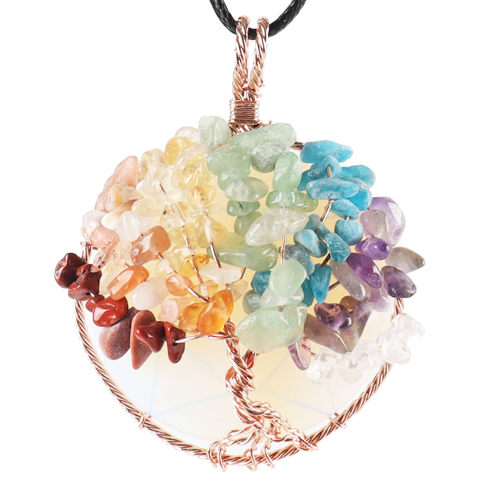 1.73 inch Tree of Life Pendant Copper Wire Wrapped Healing Necklace