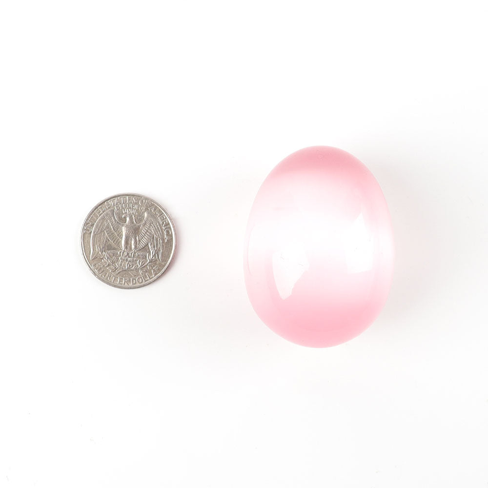 1.88" Cat Eye Crystal Egg Palm Stone for Healing