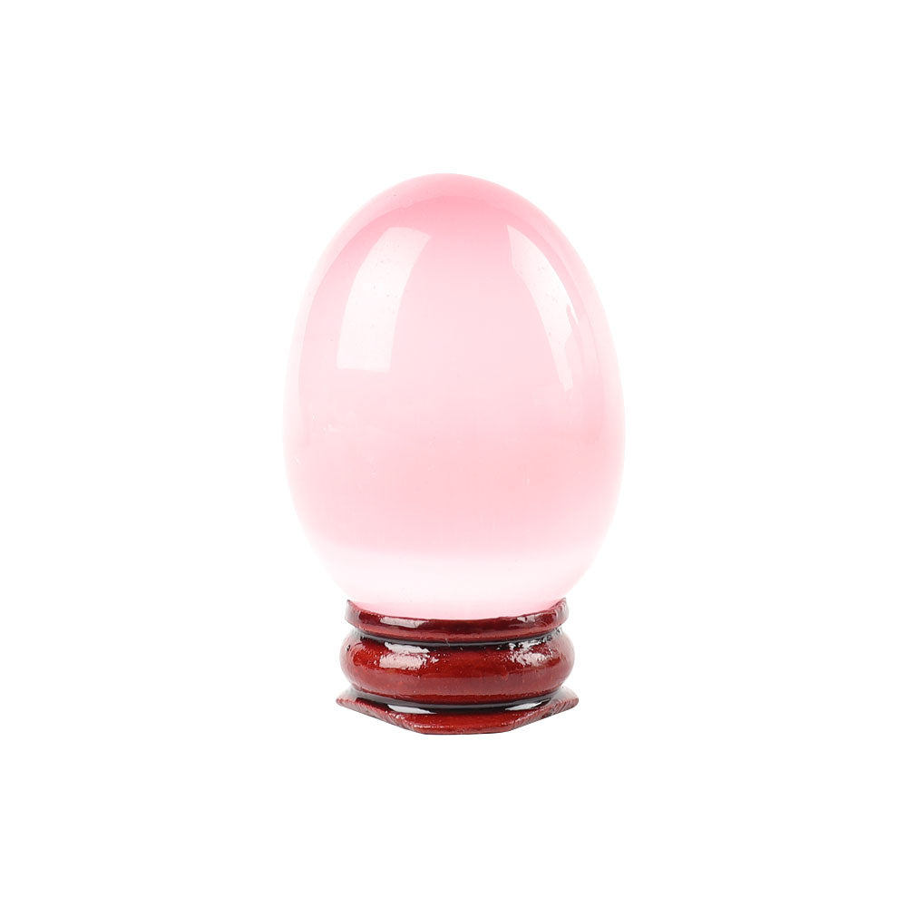 1.88" Cat Eye Crystal Egg Palm Stone for Healing