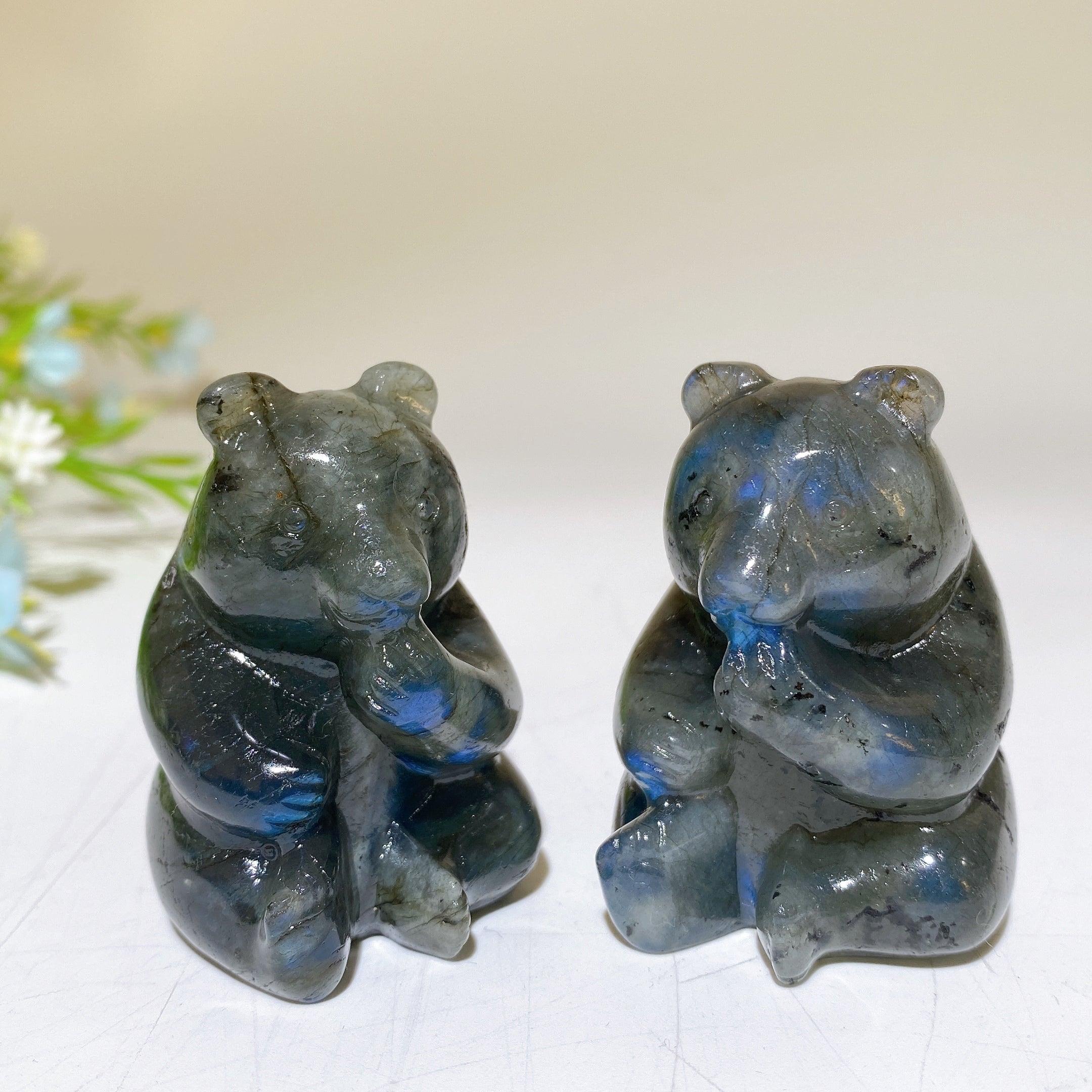 1.9 inch Labradorite Owl Crystal Figurine for Healing