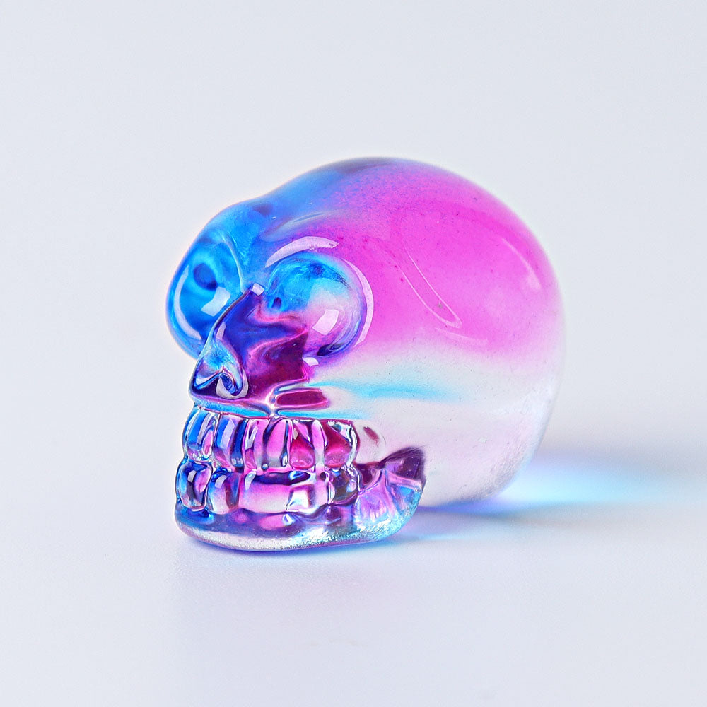 1-Inch Aura Angel Crystal Skull Carving for Meditation