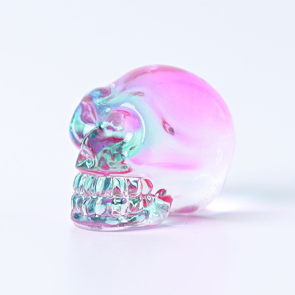 1-Inch Aura Angel Crystal Skull Carving for Meditation