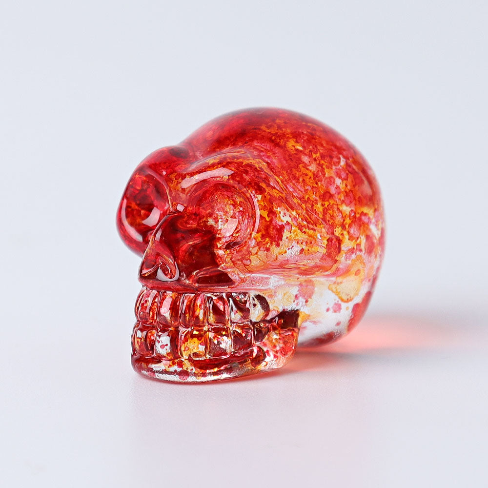 1-Inch Aura Angel Crystal Skull Carving for Meditation