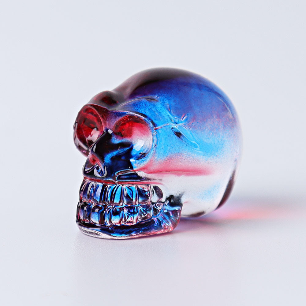 1-Inch Aura Angel Crystal Skull Carving for Meditation