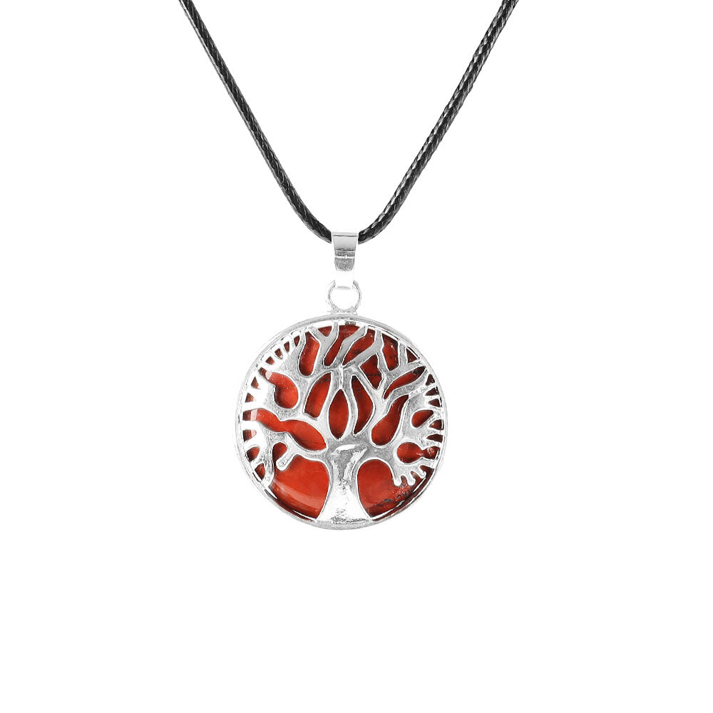 1" Tree of Life Round Pendant with Healing Gemstones