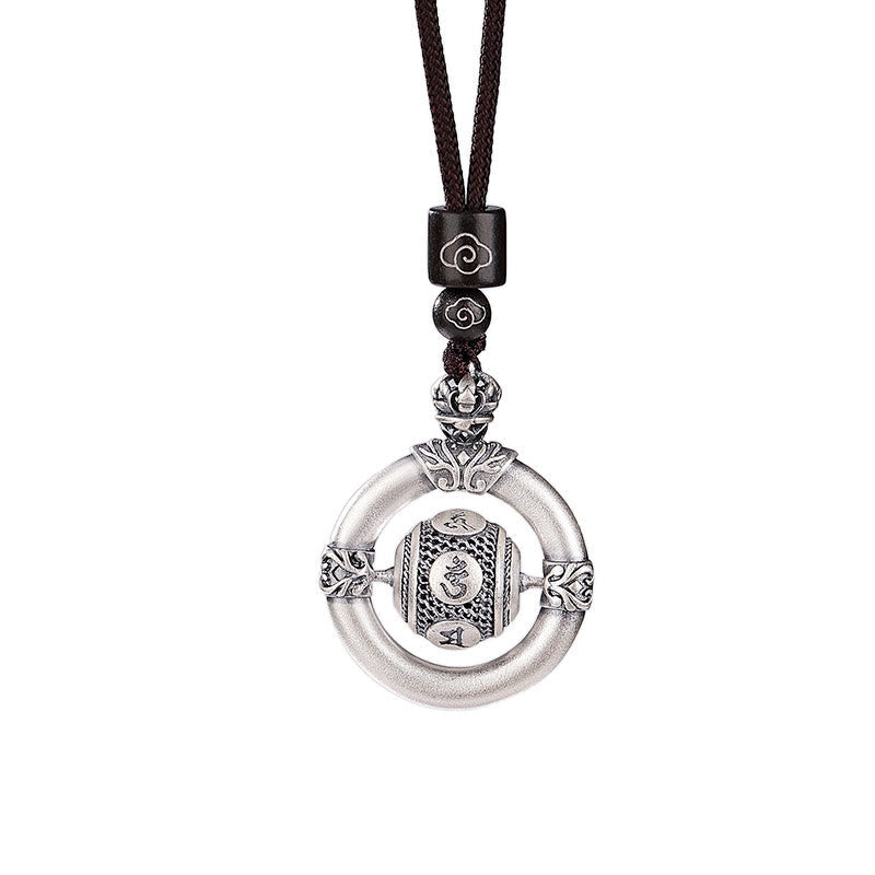 999 Sterling Silber Om Mani Padme Hum Halskette für Weisheit und Schutz