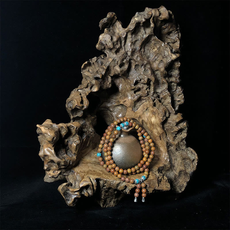 108 Perlen Bian Stone Healing Mala Armband für Balance und Schutz