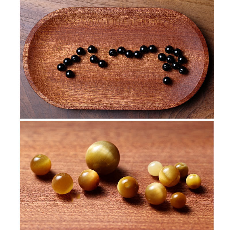 Mala-Armband mit 108 schwarzen Onyx-Edelsteinperlen zum Schutz