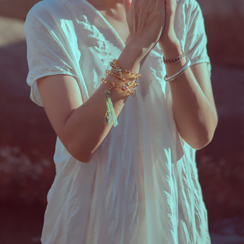 Mala-Armband mit 108 Citrin-Edelsteinperlen für Wohlstand und Schutz