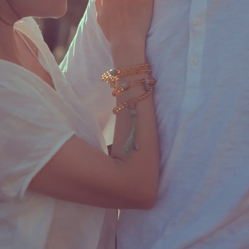 Mala-Armband mit 108 Citrin-Edelsteinperlen für Wohlstand und Schutz