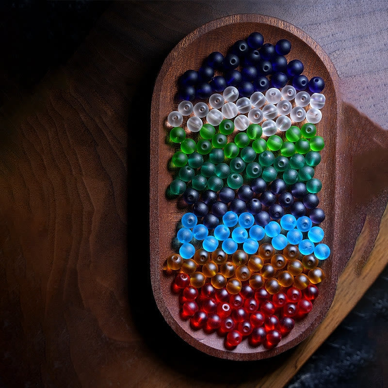 108 Perlen Liuli Glas Mala Armband mit chinesischen Sternzeichen Anhängern