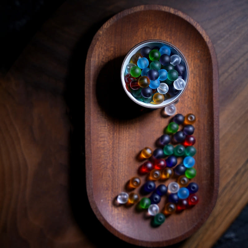 108 Perlen Liuli Glas Mala Armband mit chinesischen Sternzeichen Anhängern