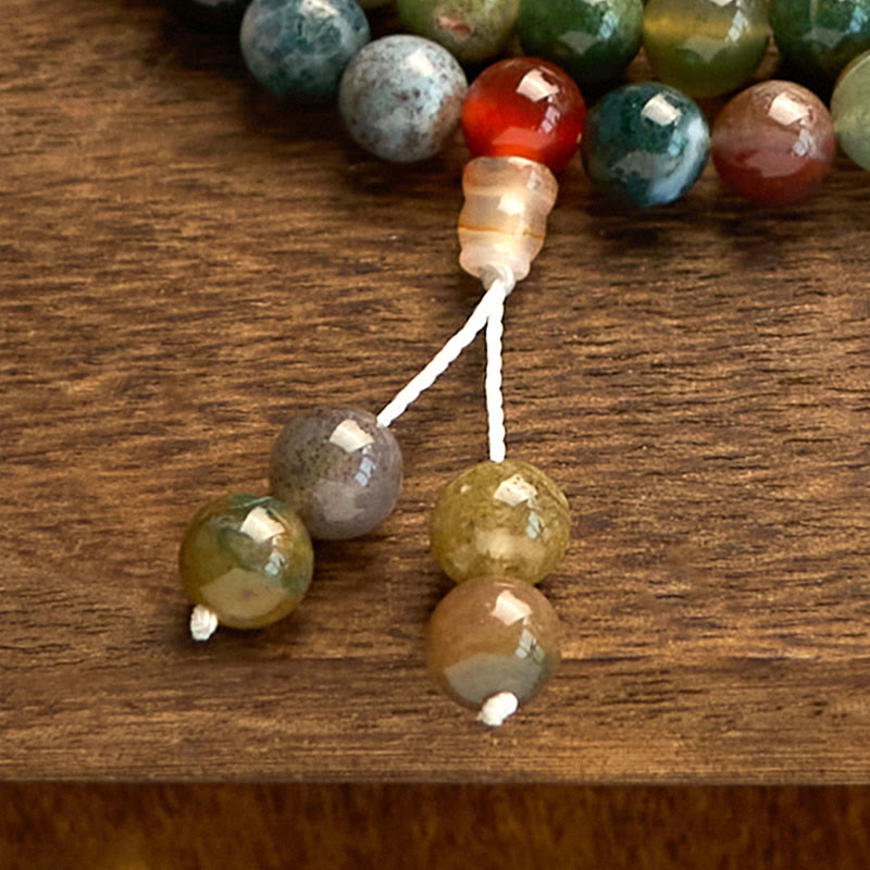 108 Perlen Moosachat 8mm Multi-Turn Healing Mala Armband