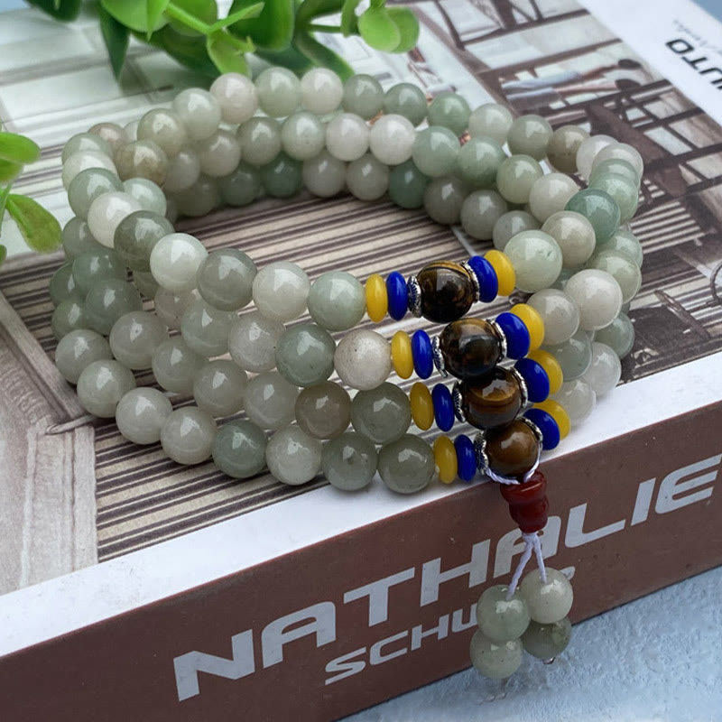108 Perlen Shetai Jade Glück Wohlstand Mala Armband