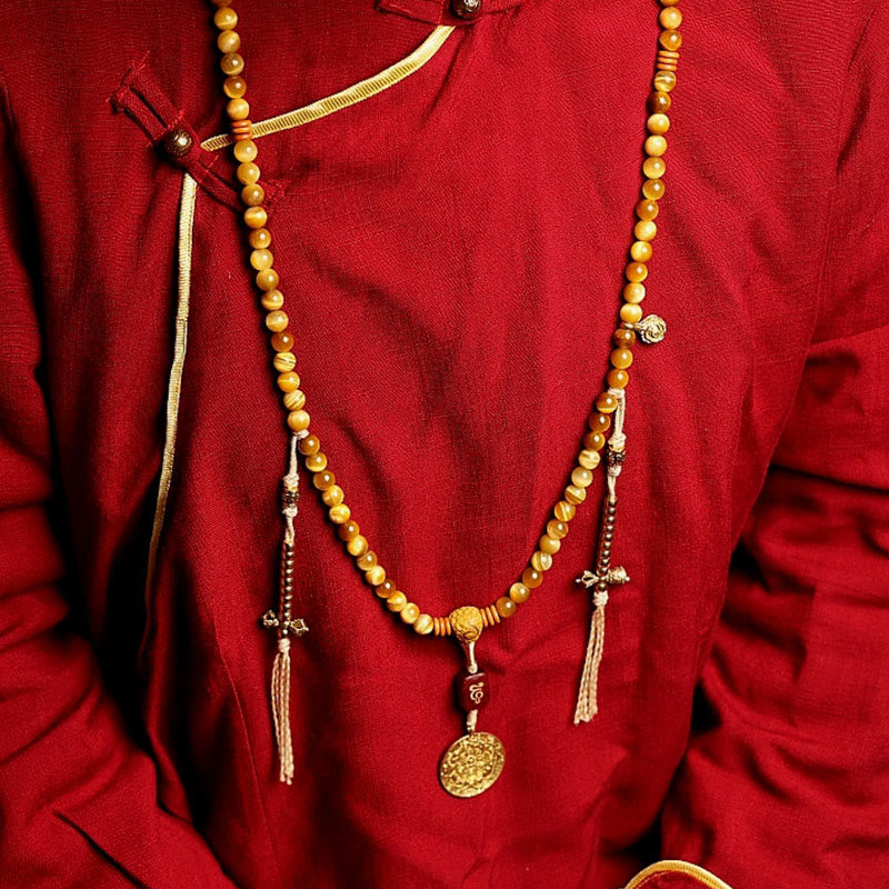 108 Perlen Tigerauge Schutz Mala Armband 6mm oder 8mm