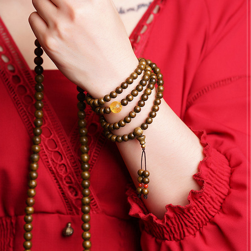 Meditationsarmband aus Adlerholz mit 108 Perlen, 6 mm und 8 mm