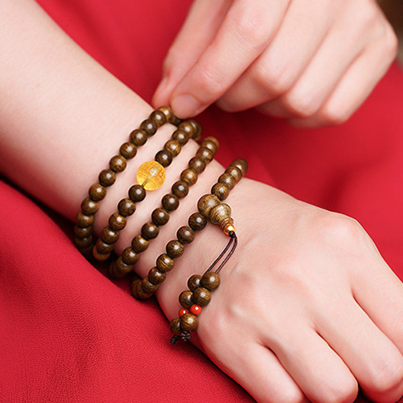 Meditationsarmband aus Adlerholz mit 108 Perlen, 6 mm und 8 mm