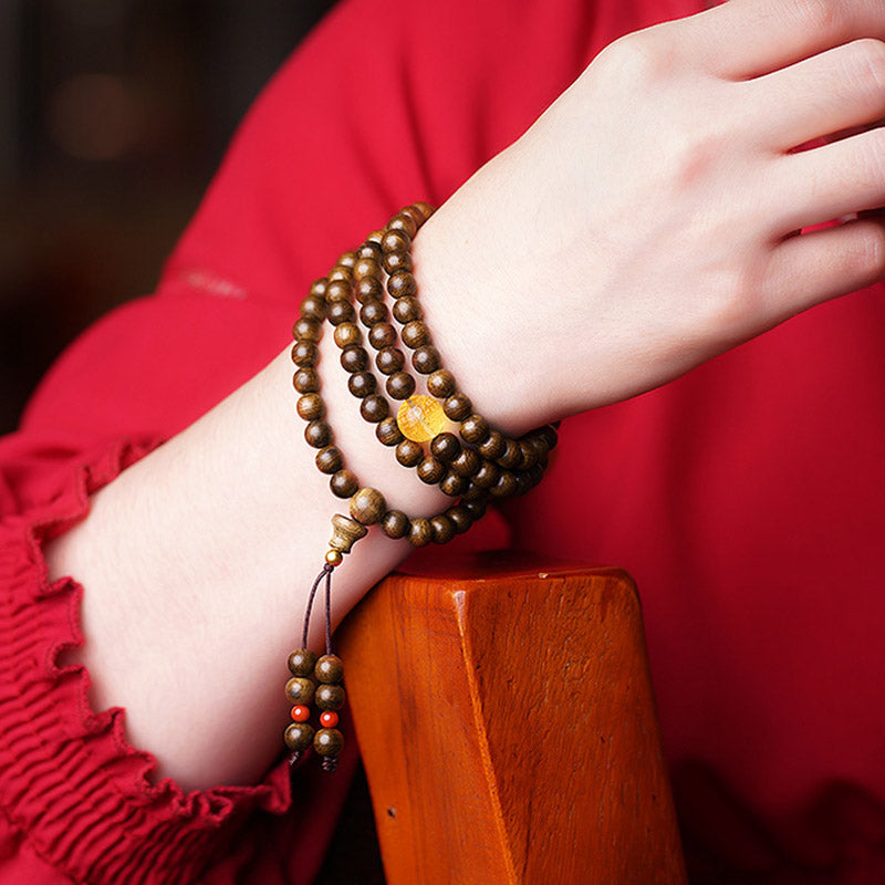 Meditationsarmband aus Adlerholz mit 108 Perlen, 6 mm und 8 mm