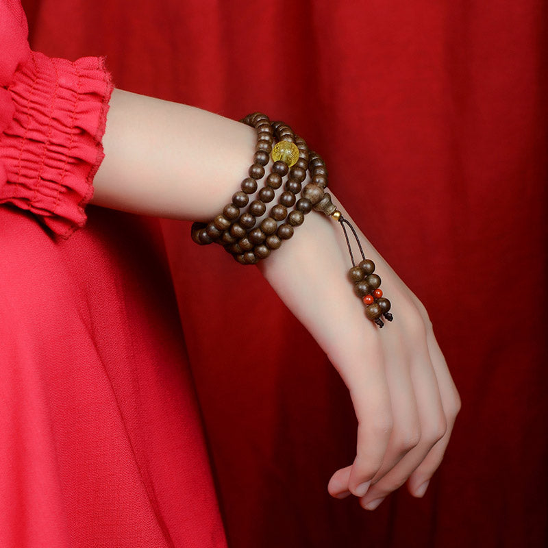 Meditationsarmband aus Adlerholz mit 108 Perlen, 6 mm und 8 mm