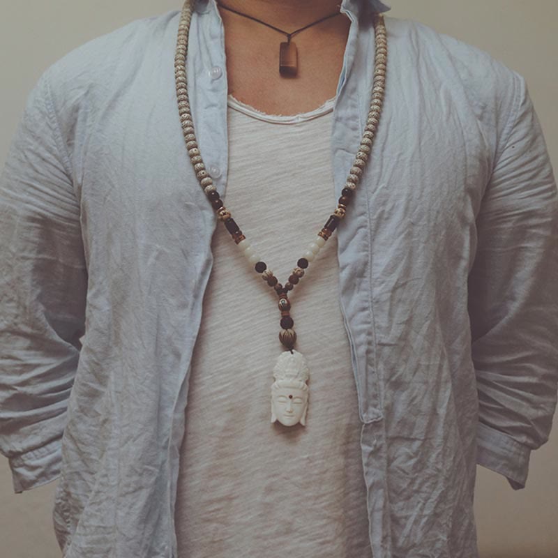 108 Perlen Bodhi Seed Mala Armband | Avalokitesvara Pixiu Guan Gong