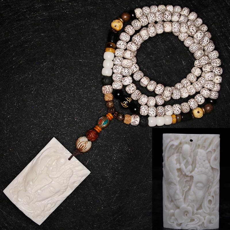 108 Perlen Bodhi Seed Mala Armband | Avalokitesvara Pixiu Guan Gong