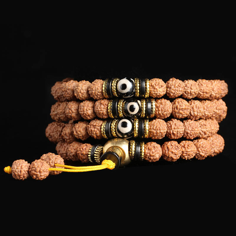 108 Perlen Bodhi Seed Mala Armband für Meditation &amp; Glück