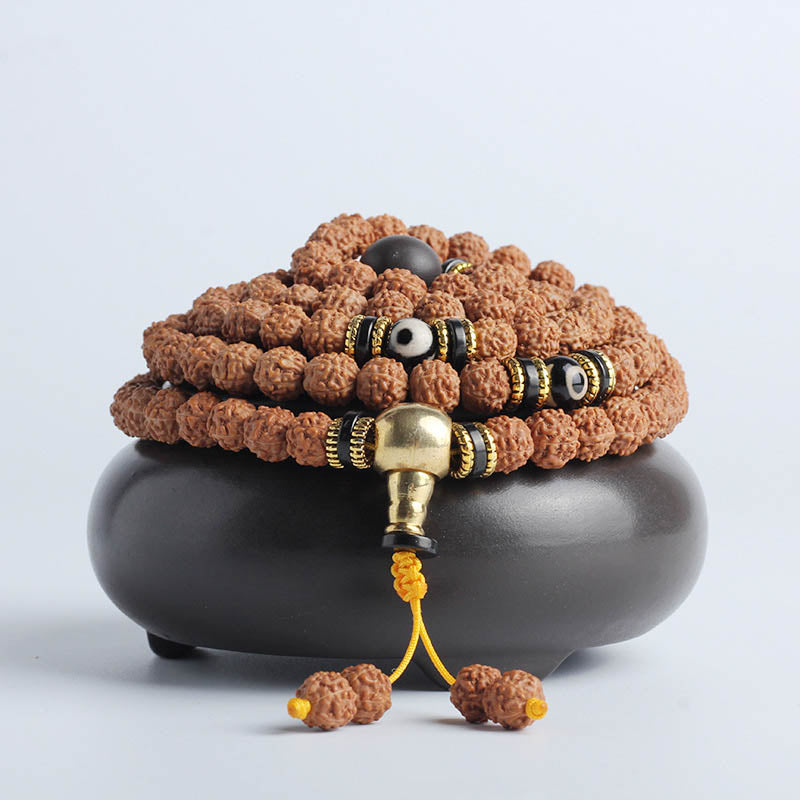 108 Perlen Bodhi Seed Mala Armband für Meditation &amp; Glück