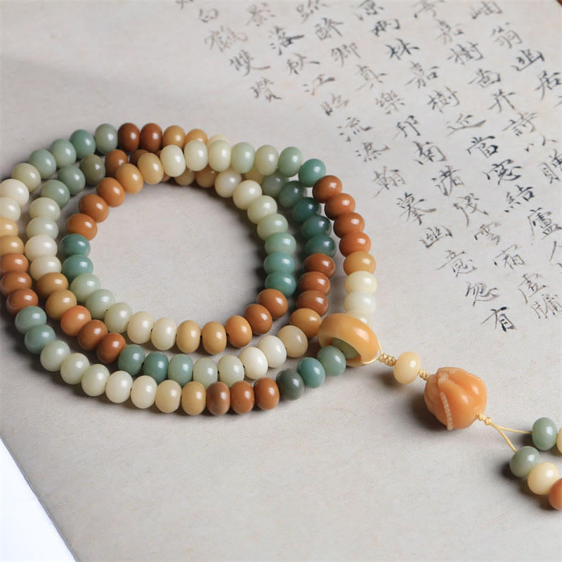 108 Perlen Bodhi Seed Mala Armband für Meditation Frieden