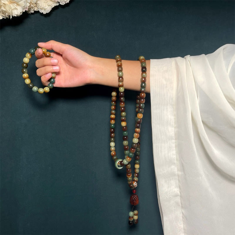 108 Perlen Bodhi Seed Mala Armband für Frieden und Weisheit