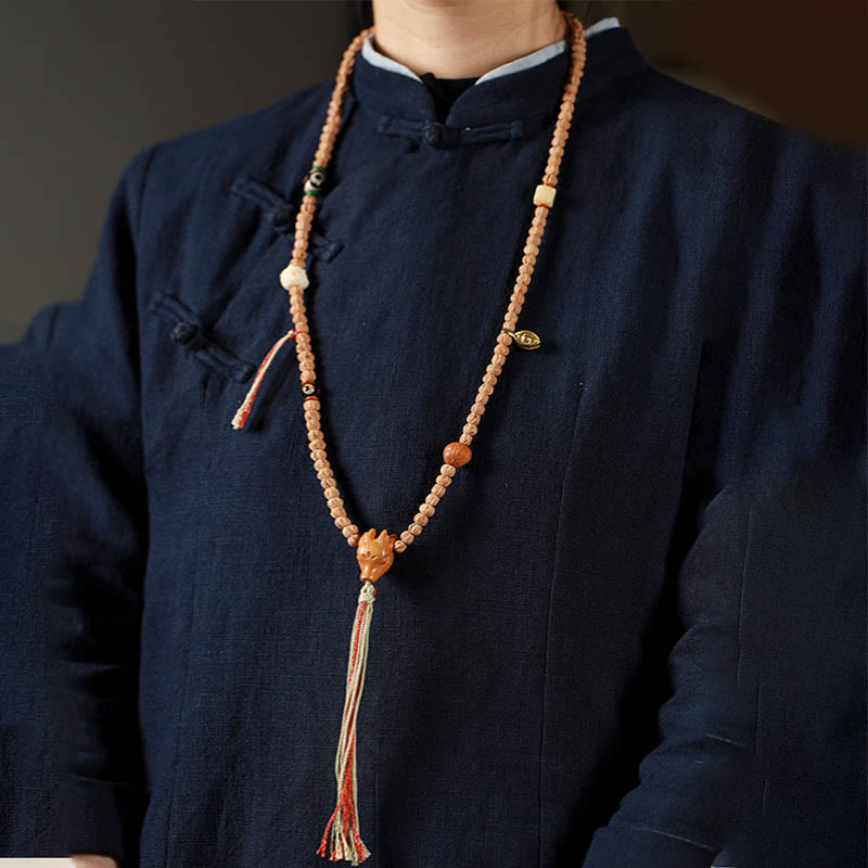 108 Perlen Bodhi Seed Red Achat Hirschkopf Weisheit Mala Armband