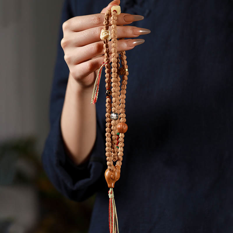 108 Perlen Bodhi Seed Red Achat Hirschkopf Weisheit Mala Armband