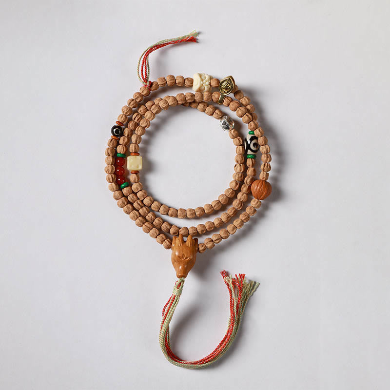 108 Perlen Bodhi Seed Red Achat Hirschkopf Weisheit Mala Armband