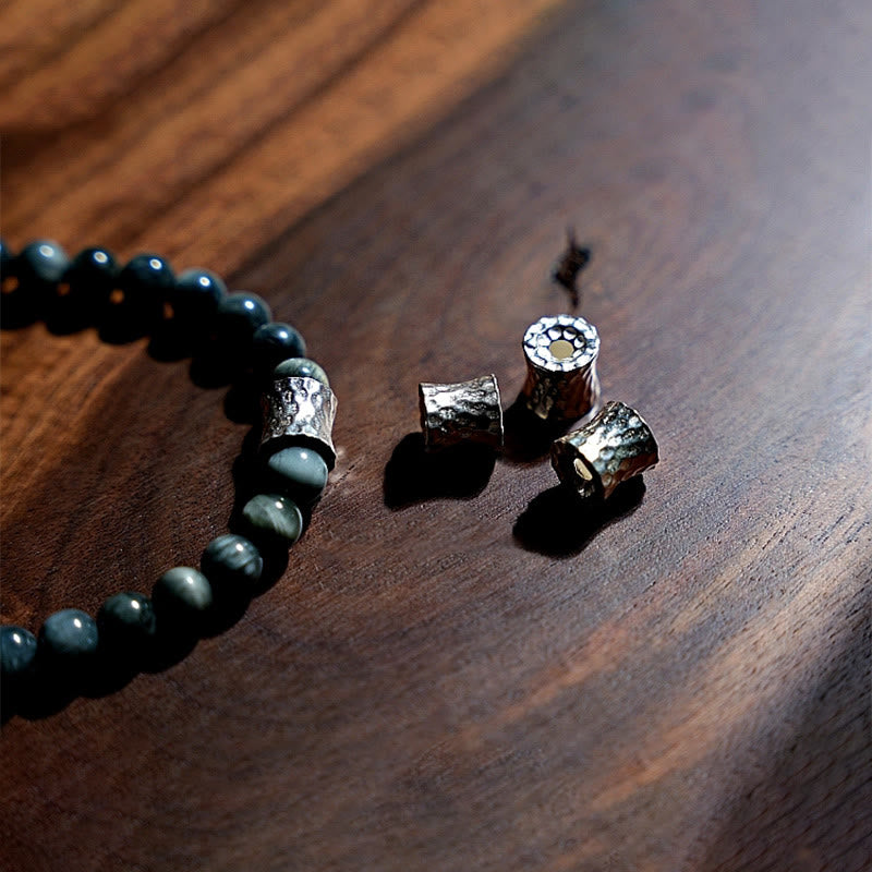 Mala-Armband mit 108 Perlen aus Adlerauge-Stein für positive Energie