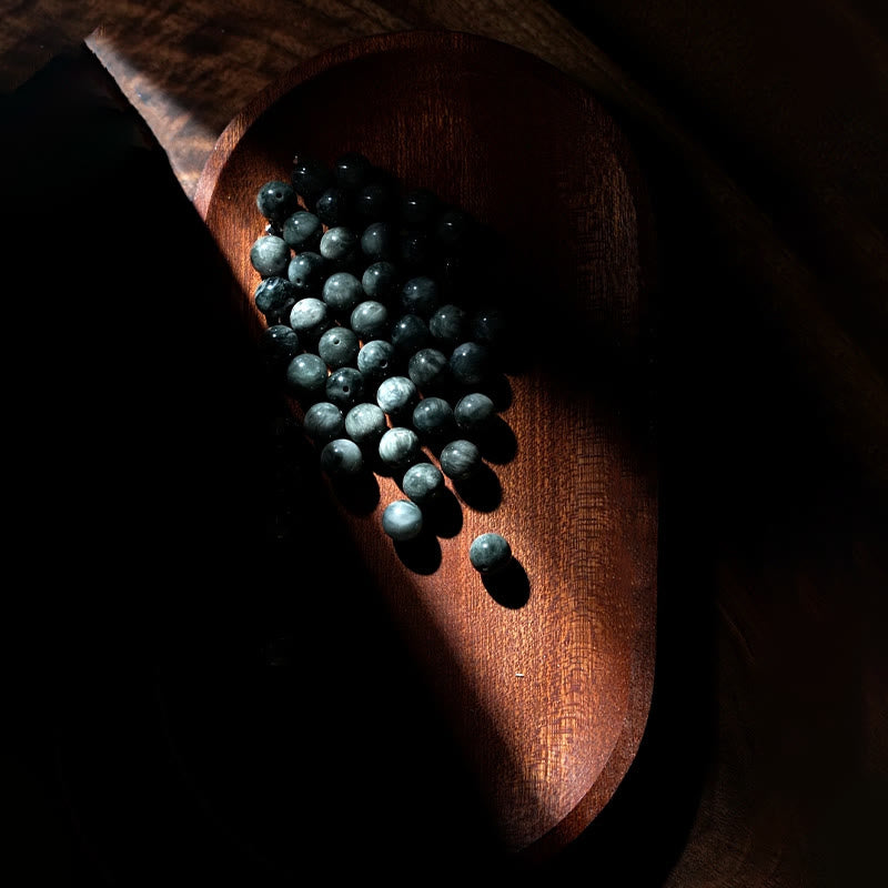 Mala-Armband mit 108 Perlen aus Adlerauge-Stein für positive Energie