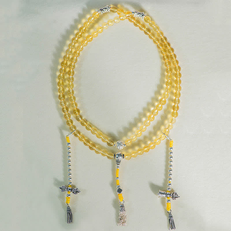 108 Perlen Natürlicher Citrin &amp; Roter Achat Wohlstandsarmband