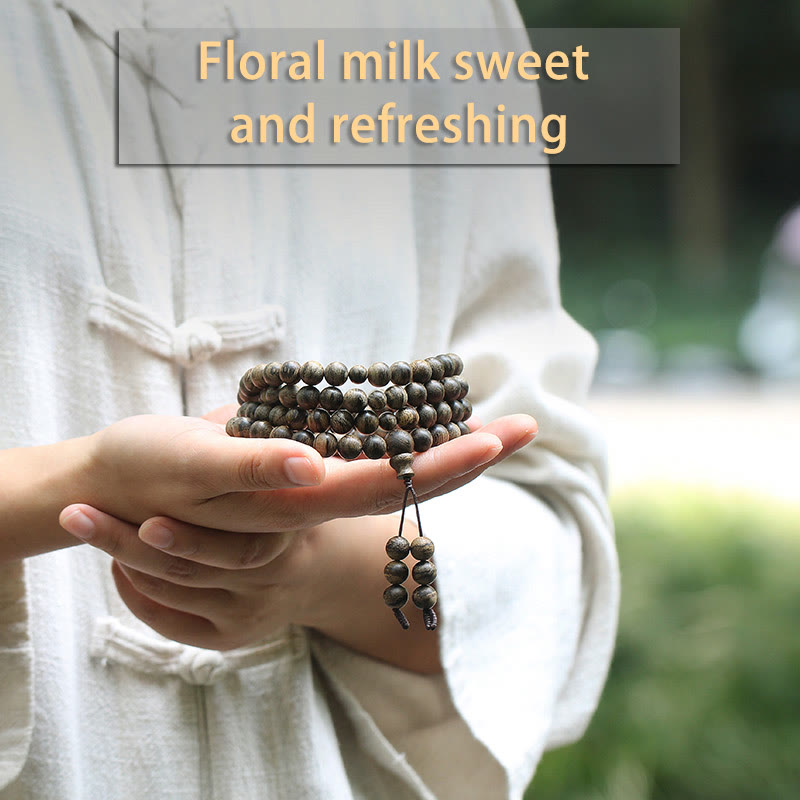 108 Perlen Tarakan Agarwood Holz Mala Armband zum Schutz