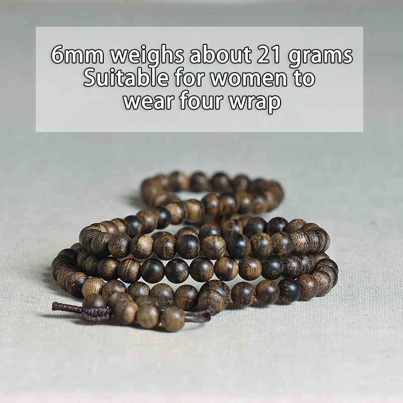 108 Perlen Tarakan Agarwood Holz Mala Armband zum Schutz