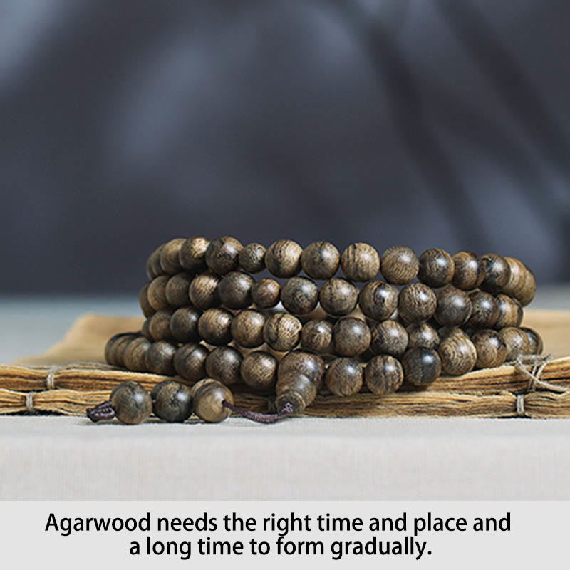 108 Perlen Tarakan Agarwood Holz Mala Armband zum Schutz