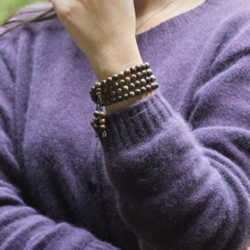 108 Perlen Tarakan Agarwood Holz Mala Armband zum Schutz