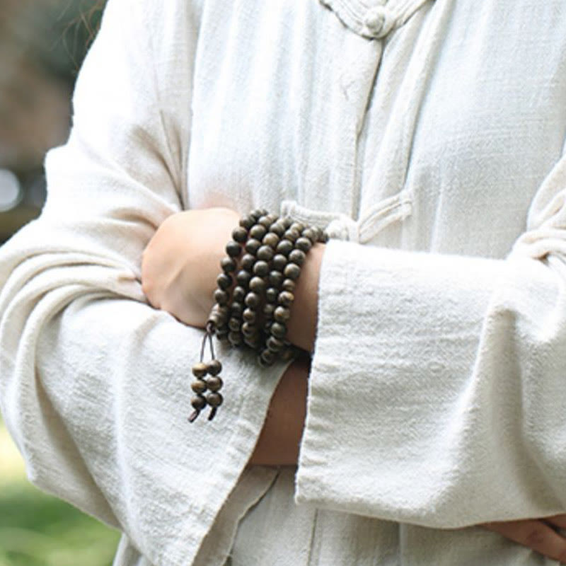 108 Perlen Tarakan Agarwood Holz Mala Armband zum Schutz
