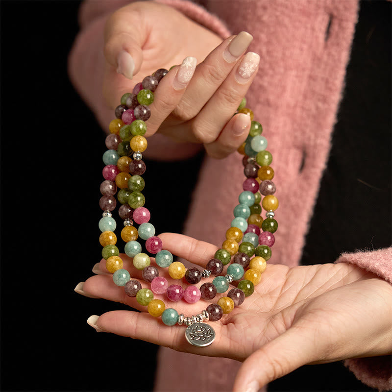 108 Perlen Turmalin Lotus Weisheit Mala Armband